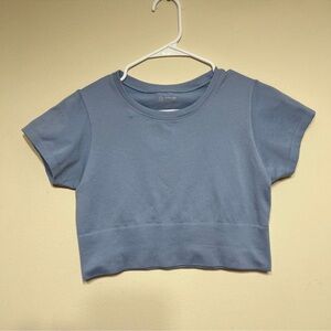 Offline Aerie Blue Seamless Cropped Short Sleeve Tee Medium